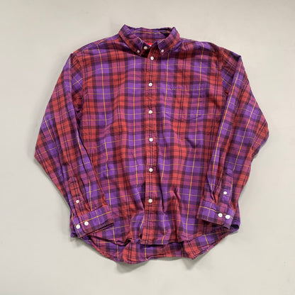 Large Surpeme Purple/Pink Plaid Button Shirt