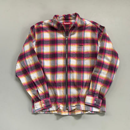 Large Supreme Pink Shadow Plaid Full Zip