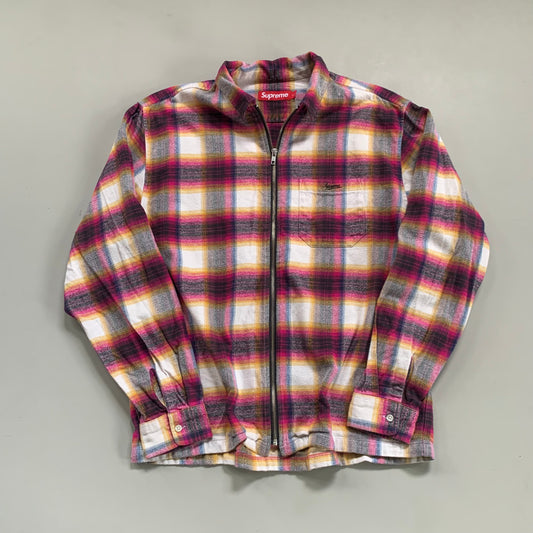 Large Supreme Pink Shadow Plaid Full Zip