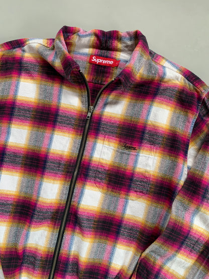Large Supreme Pink Shadow Plaid Full Zip