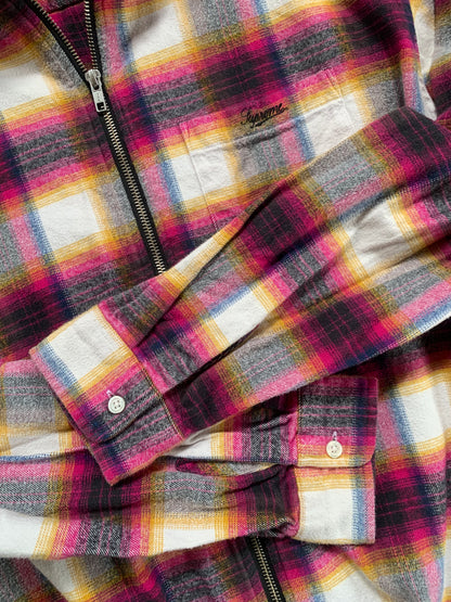 Large Supreme Pink Shadow Plaid Full Zip
