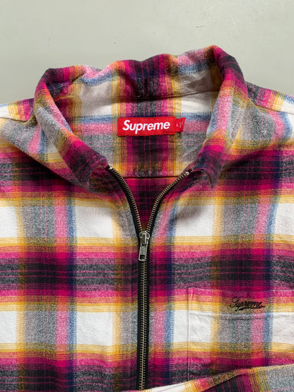 Large Supreme Pink Shadow Plaid Full Zip