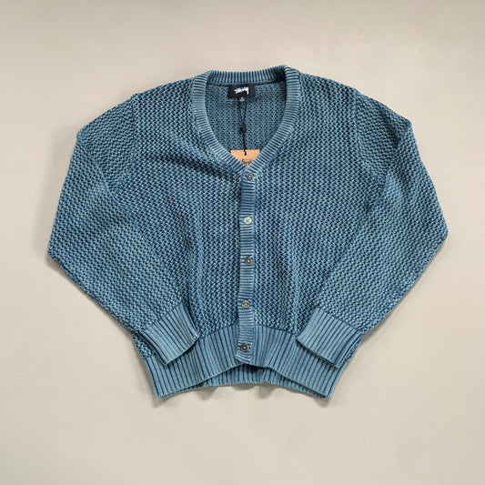 Medium Stussy Blue Loose Gauge Knit Cardigan