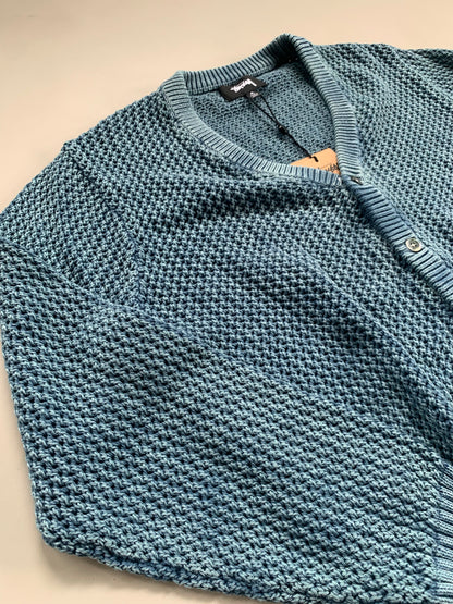 Medium Stussy Blue Loose Gauge Knit Cardigan