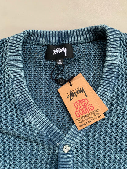 Medium Stussy Blue Loose Gauge Knit Cardigan