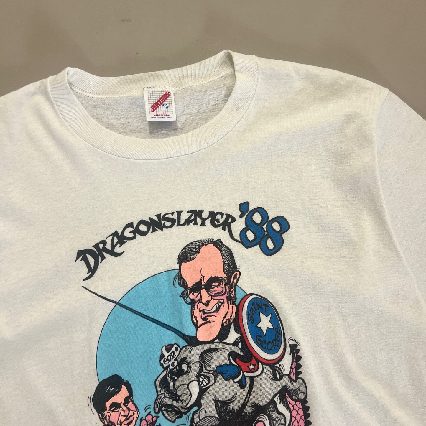 XL 1988 George Bush Dragonslayer Political T-shirt