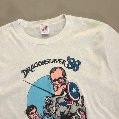 XL 1988 George Bush Dragonslayer Political T-shirt