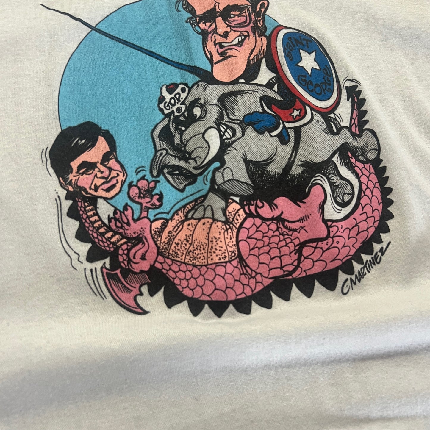 XL 1988 George Bush Dragonslayer Political T-shirt