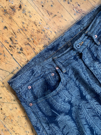 39w Kapital Brand Feather Denim Shorts