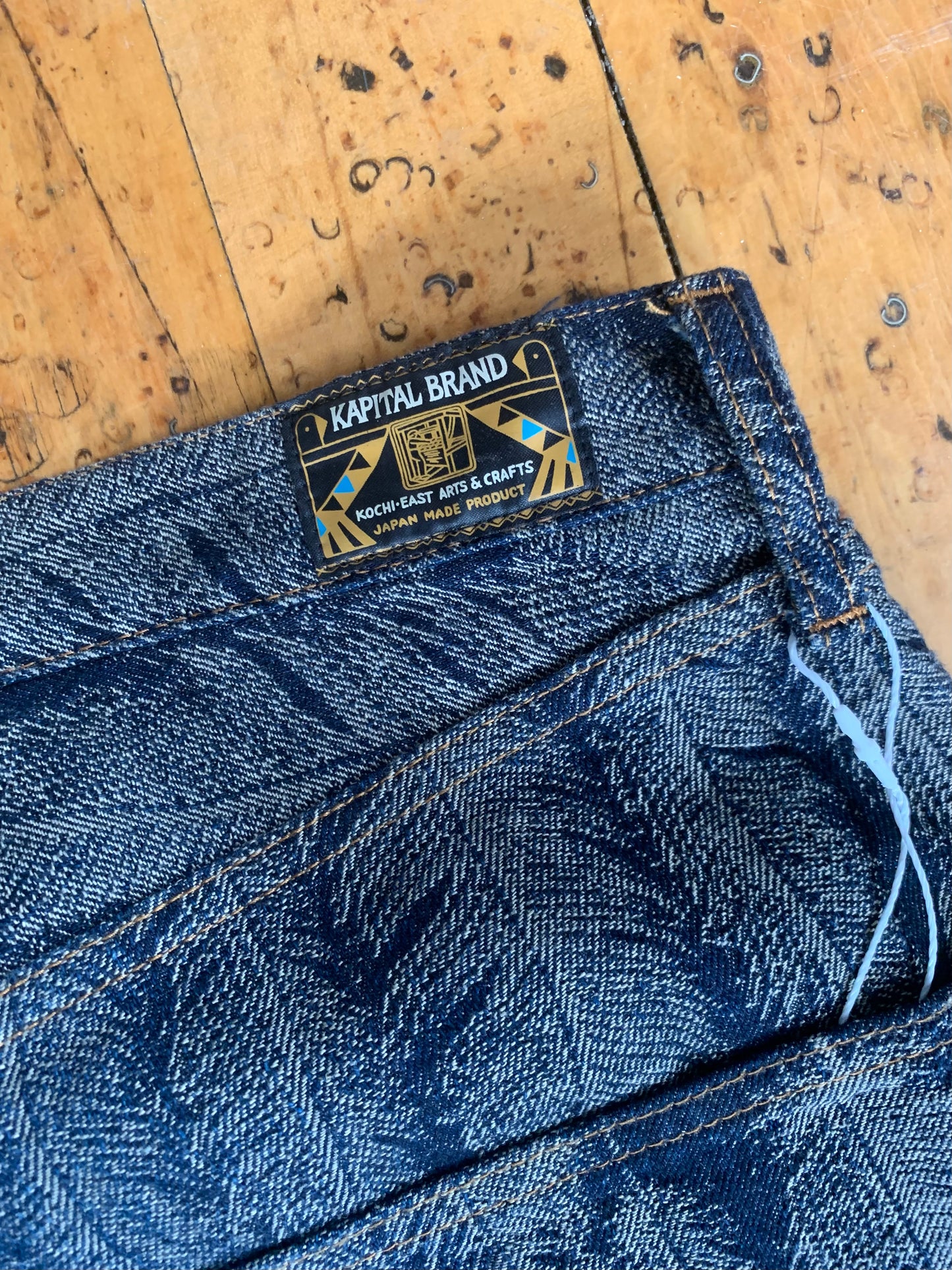 39w Kapital Brand Feather Denim Shorts