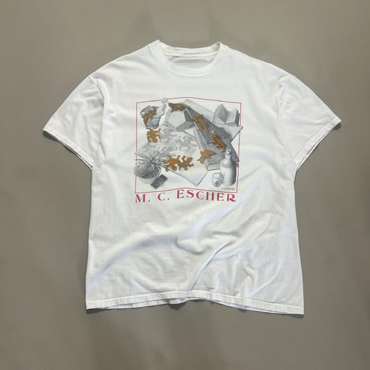 Large 1990s MC Escher Reptiles Art T-shirt