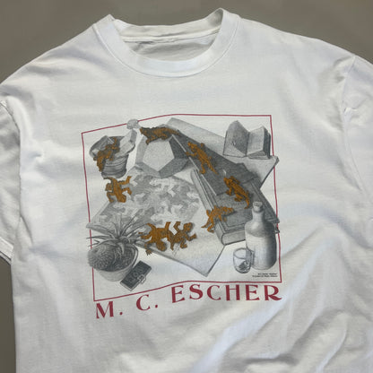 Large 1990s MC Escher Reptiles Art T-shirt