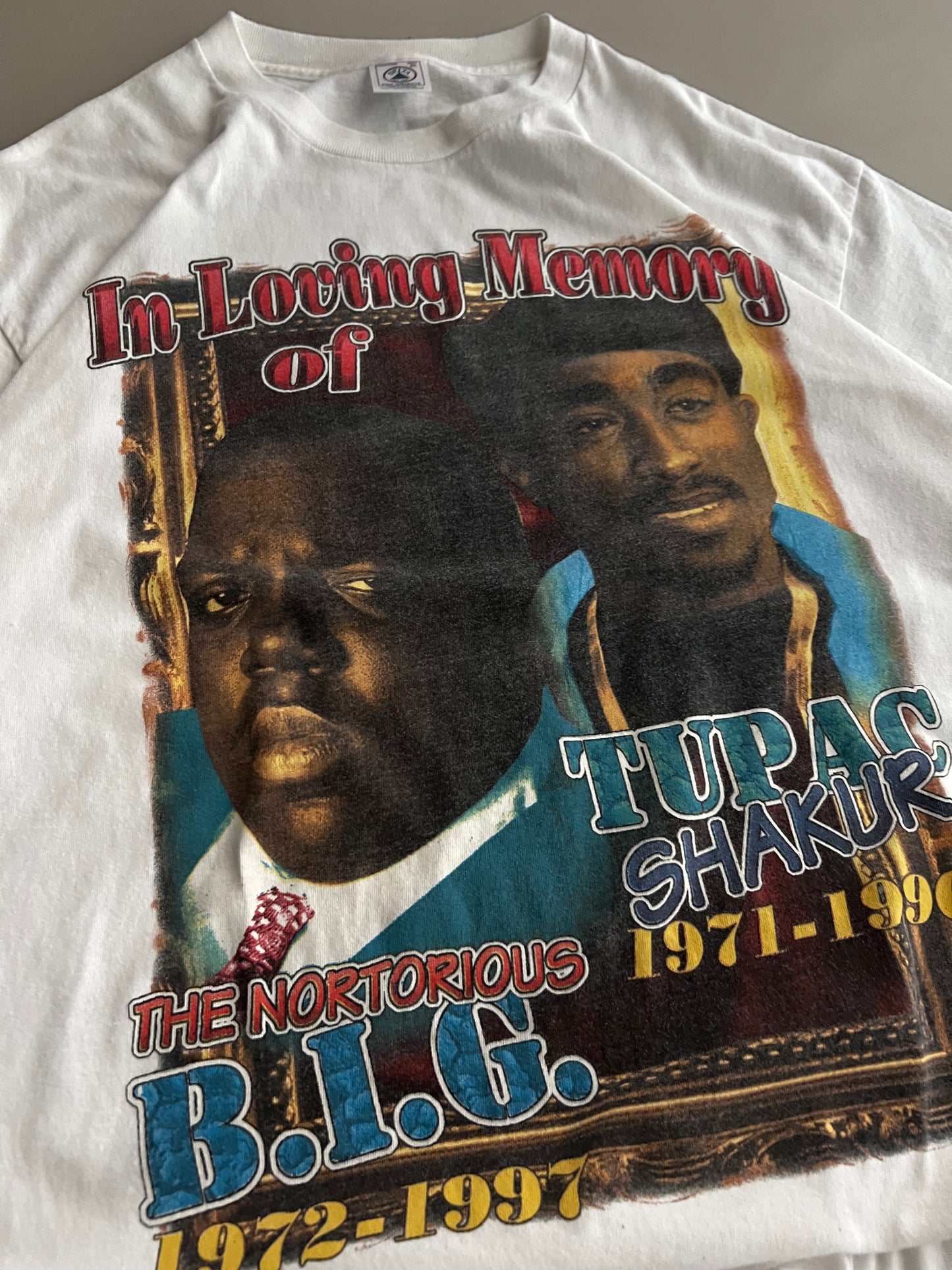 XL 90s Tupac Notorious BIG Memroial T-shirt