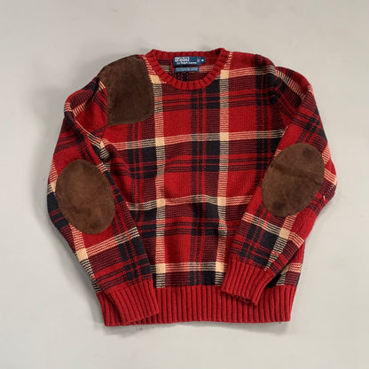 Medium 1990s Polo Ralph Lauren Plaid Shooting Sweater