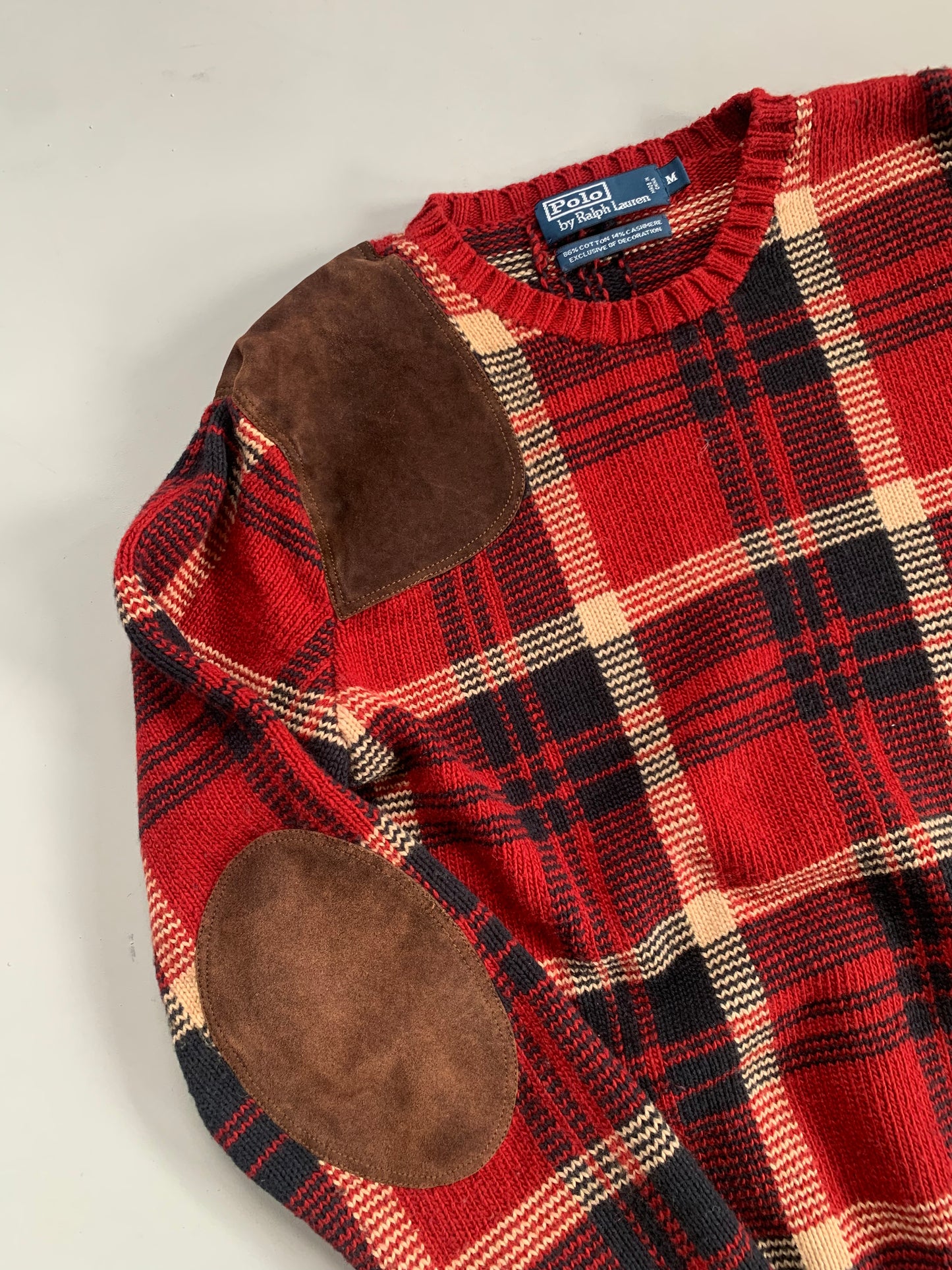 Medium 1990s Polo Ralph Lauren Plaid Shooting Sweater