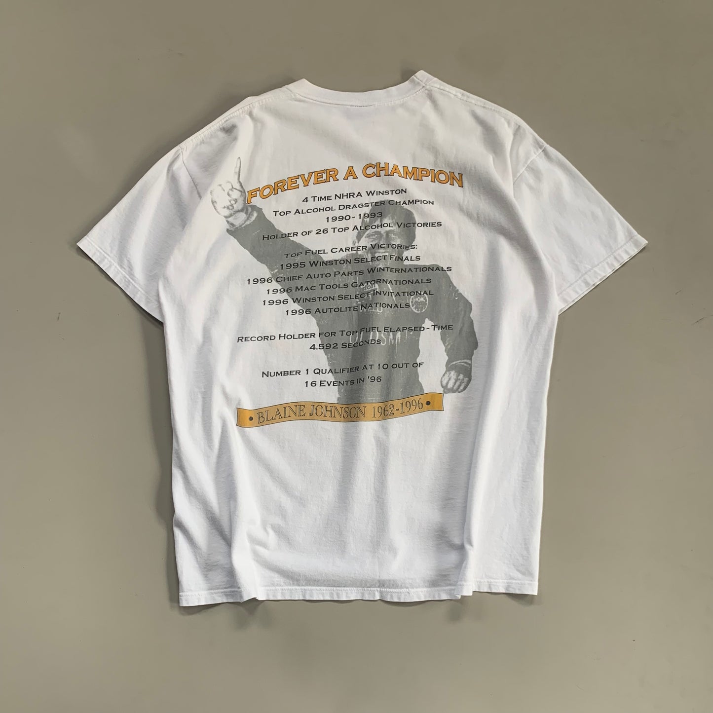 XL 1996 Blaine Johnson NHRA T-shirt