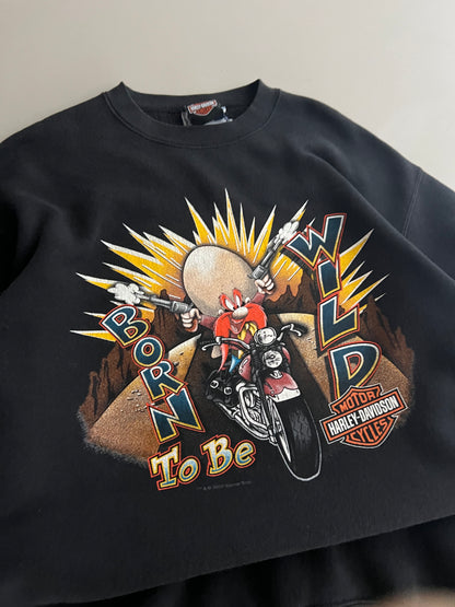 Medium 2000 Harley Davidson Looney Tunes Sweatshirt