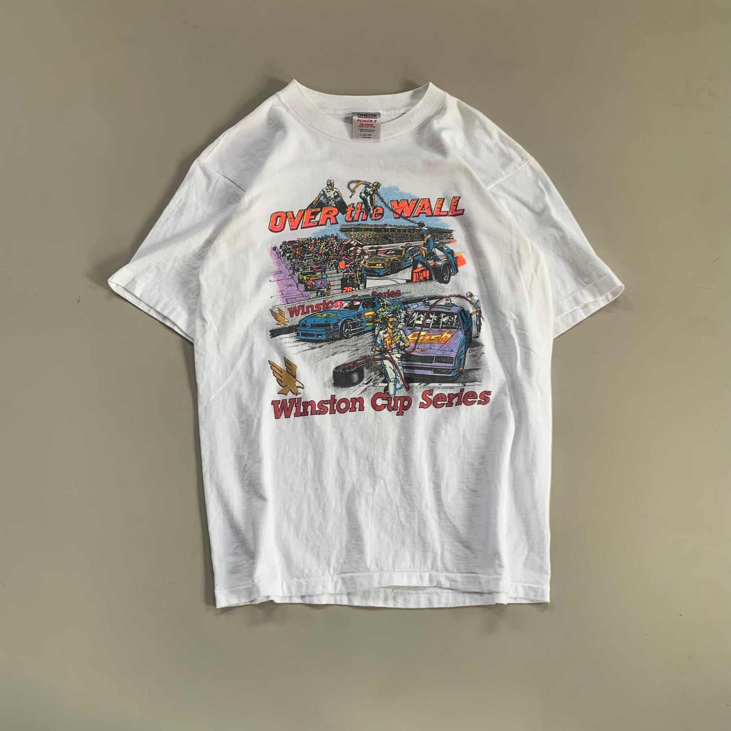 Large 1990 Winston Cup Over the Wall T-shirt