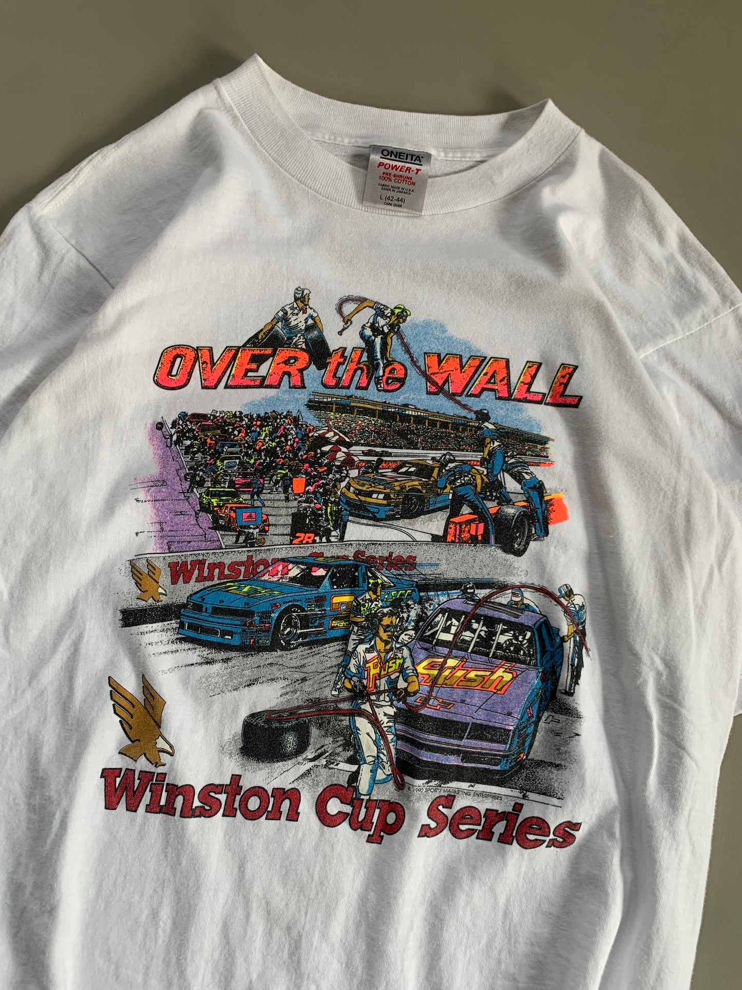 Large 1990 Winston Cup Over the Wall T-shirt