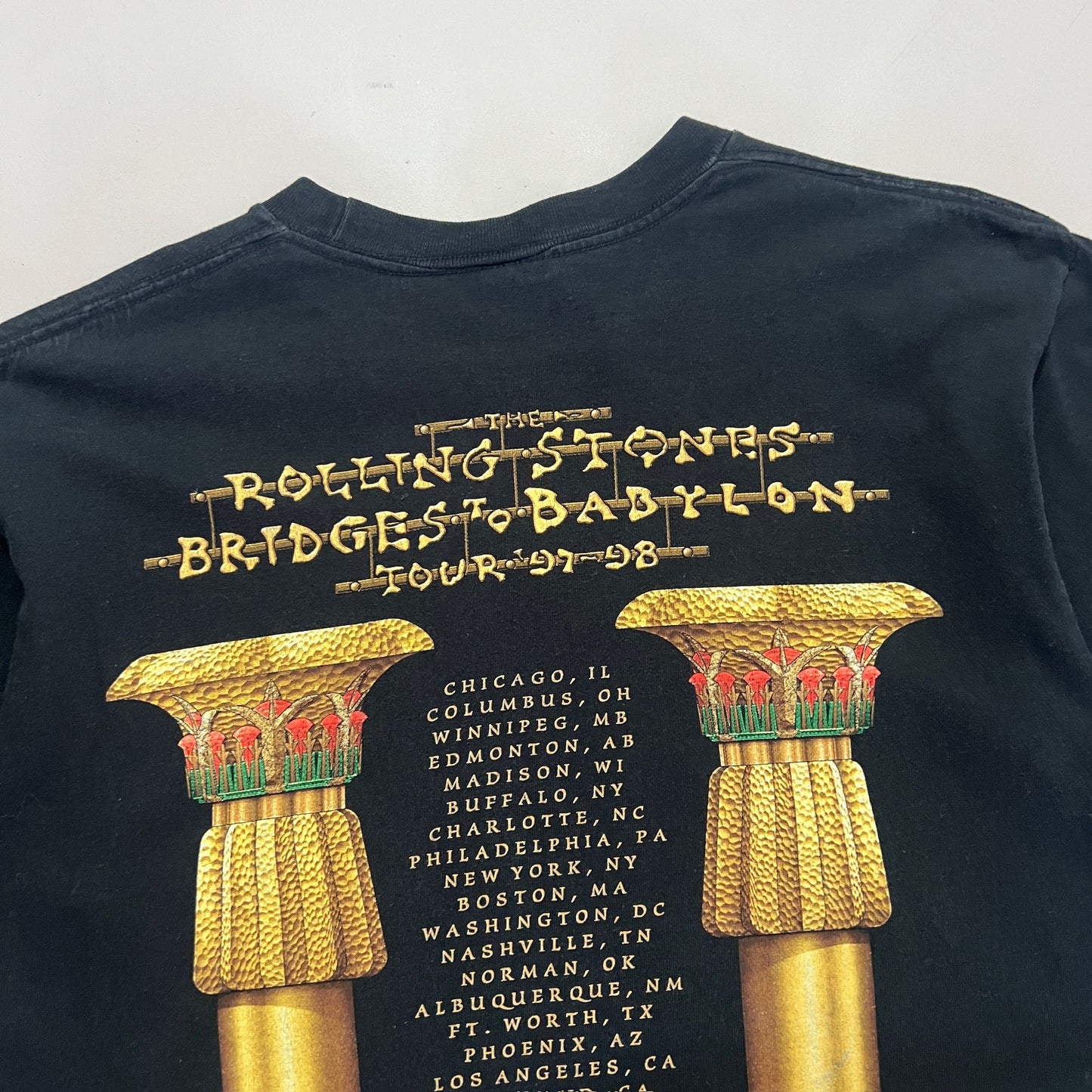 Large 1997 Rolling Stones Bridges to Babylon Tour T-shirt