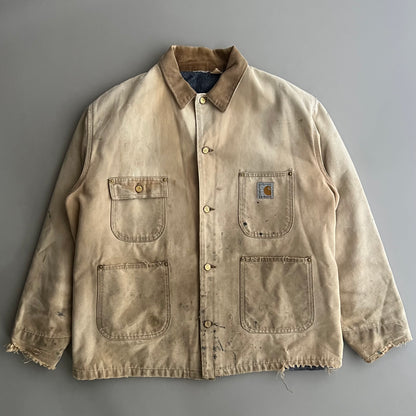 Large 1989 Distressed Carhartt 100 Years Chore Jacket