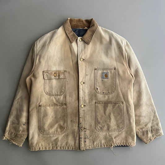Large 1989 Distressed Carhartt 100 Years Chore Jacket