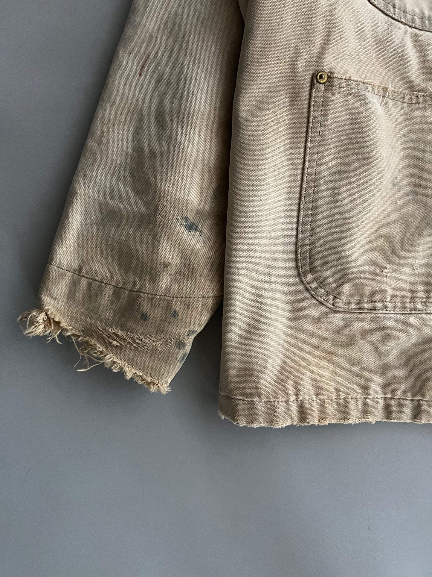 Large 1989 Distressed Carhartt 100 Years Chore Jacket