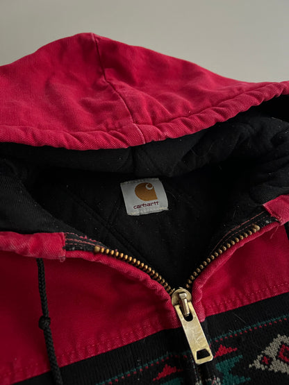Medium 90s Cherry Red Carhartt Aztec Jacket