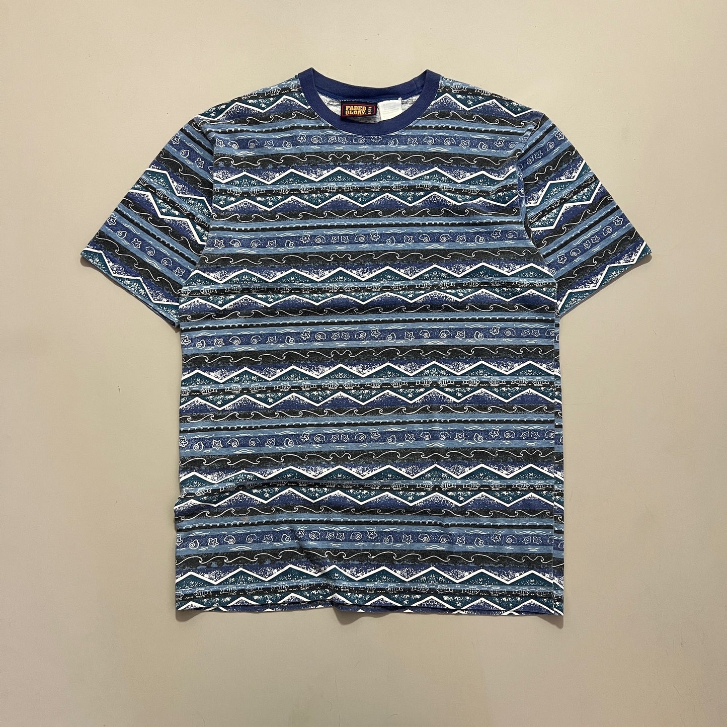 Medium 1990s Faded Glory Surf Print T-shirt