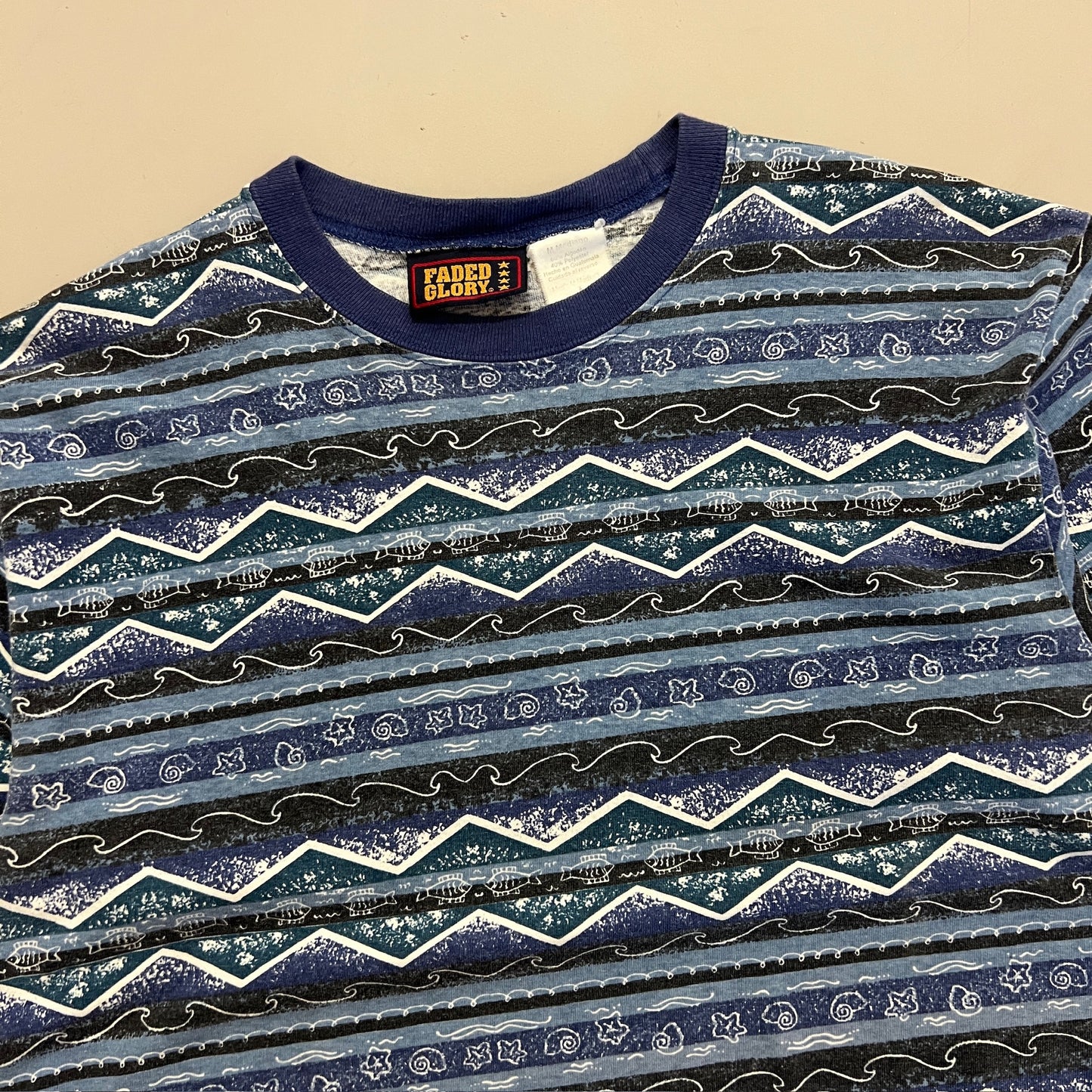 Medium 1990s Faded Glory Surf Print T-shirt