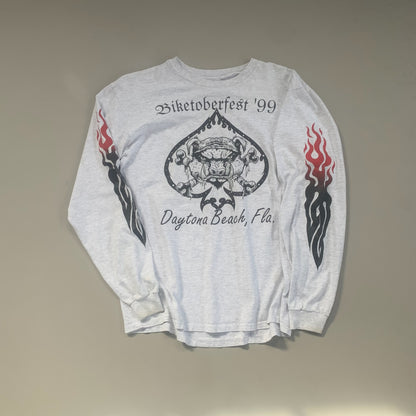 Large 1990 Biketoberfest Flame Sleeve T-shirt