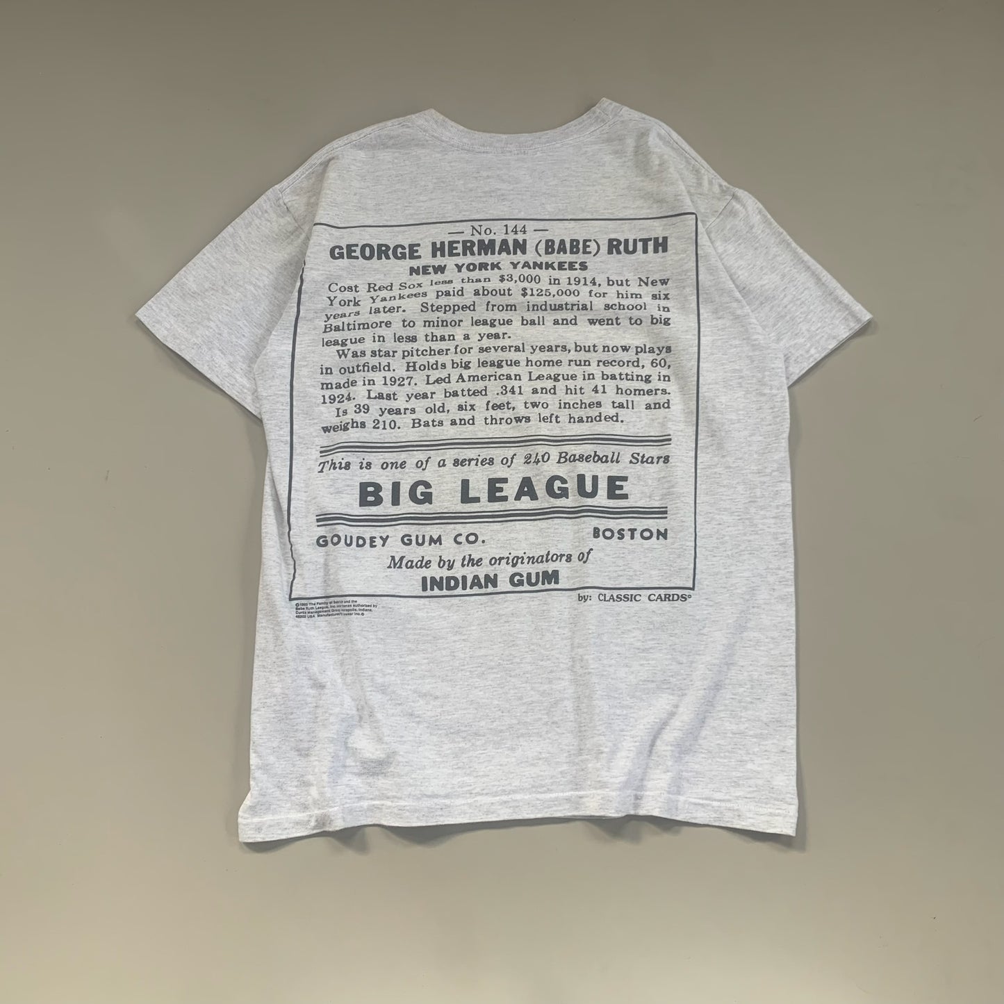 Large 1992 Babe Ruth Big League T-shirt