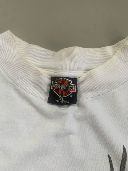 XL 1990 Distressed Harley Davidson Ride the Wind T-shirt