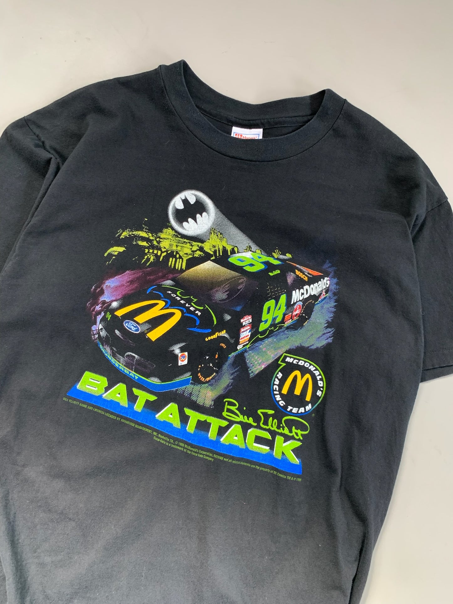 XL 1995 Bill Elliott Bat Attack Batman T-shirt
