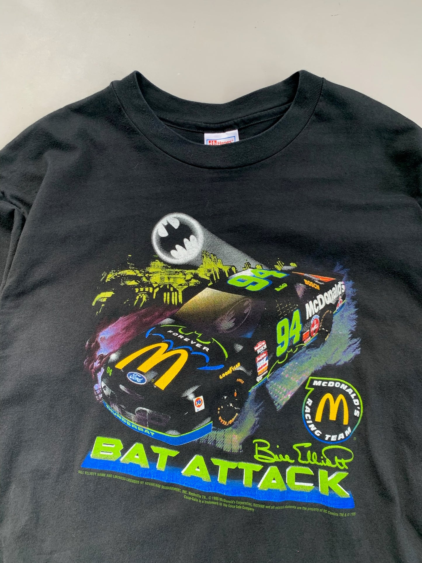 XL 1995 Bill Elliott Bat Attack Batman T-shirt