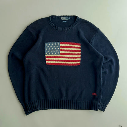 XL 2000s Polo Ralph Lauren American Flag Sweater