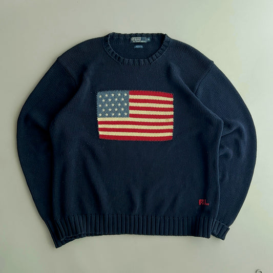 XL 2000s Polo Ralph Lauren American Flag Sweater