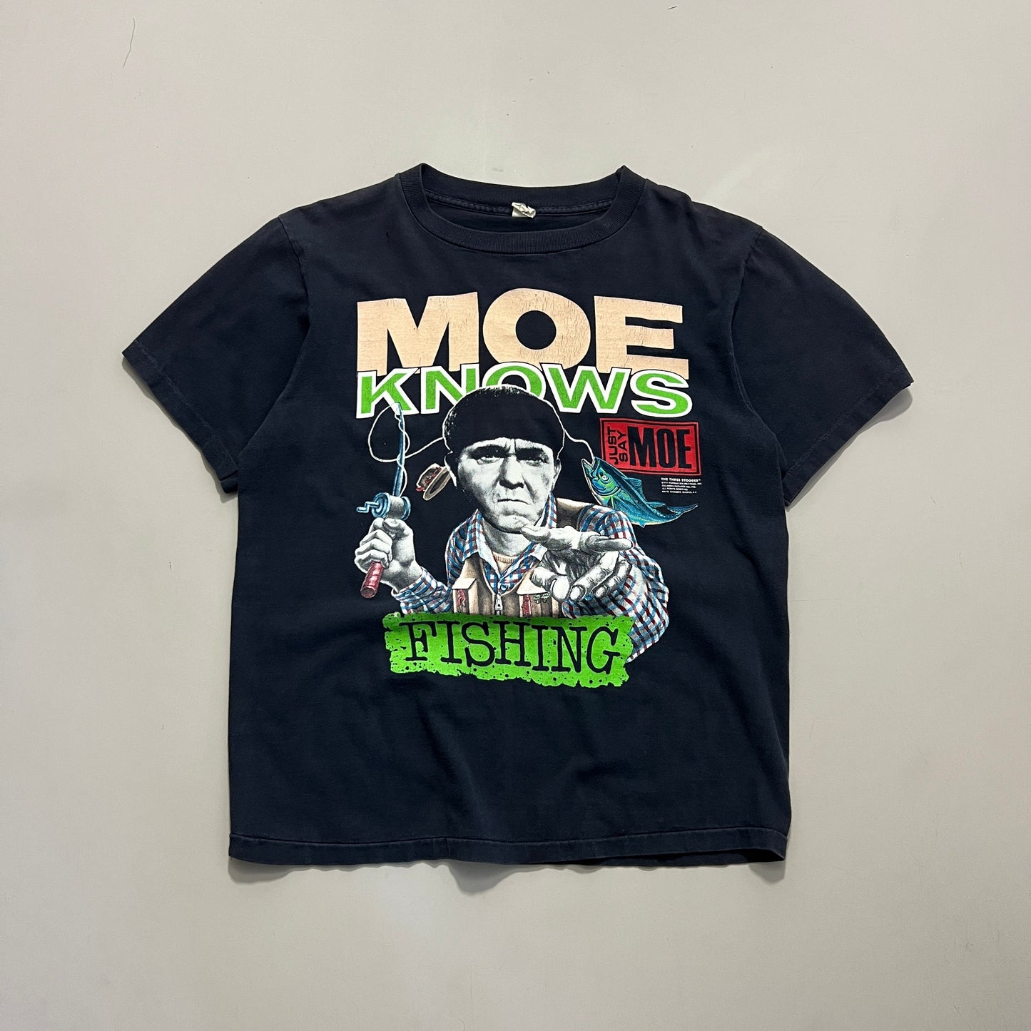 Large 1991 Moe Knows Fishing T-shirt
