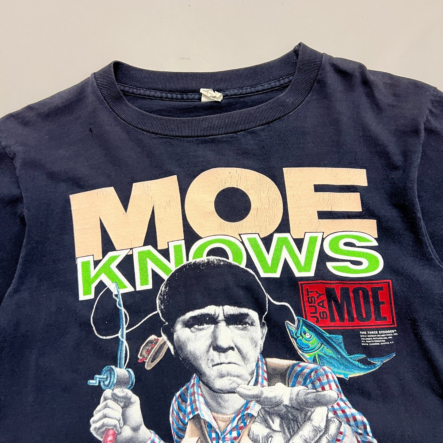Large 1991 Moe Knows Fishing T-shirt