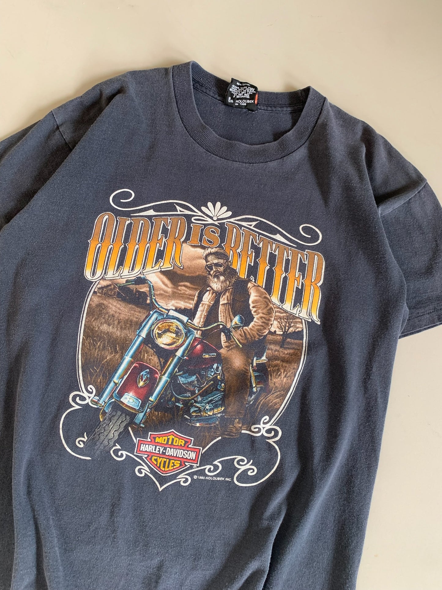 Large 1990 Harley Davidson Older is Better T-shirt