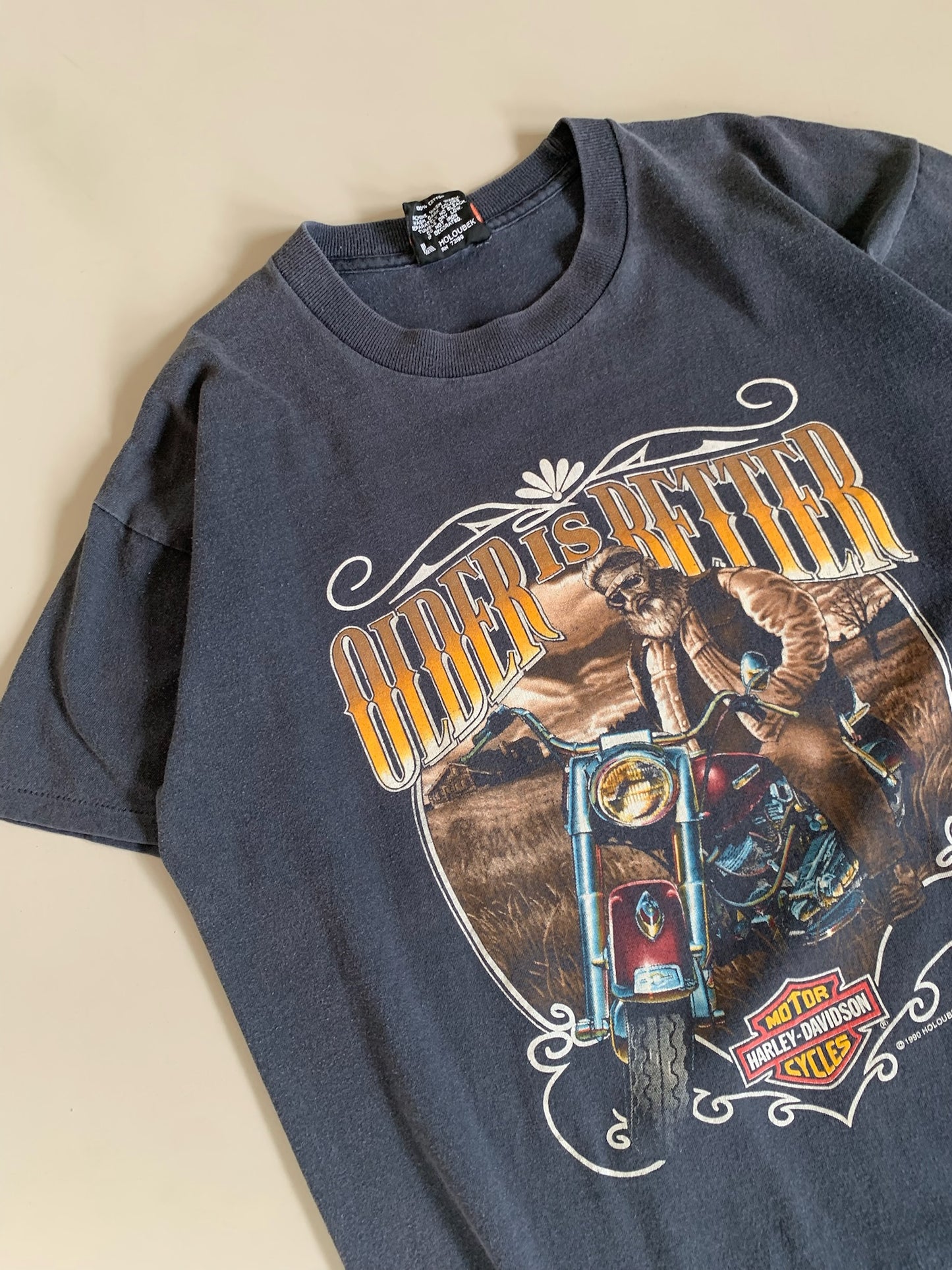 Large 1990 Harley Davidson Older is Better T-shirt