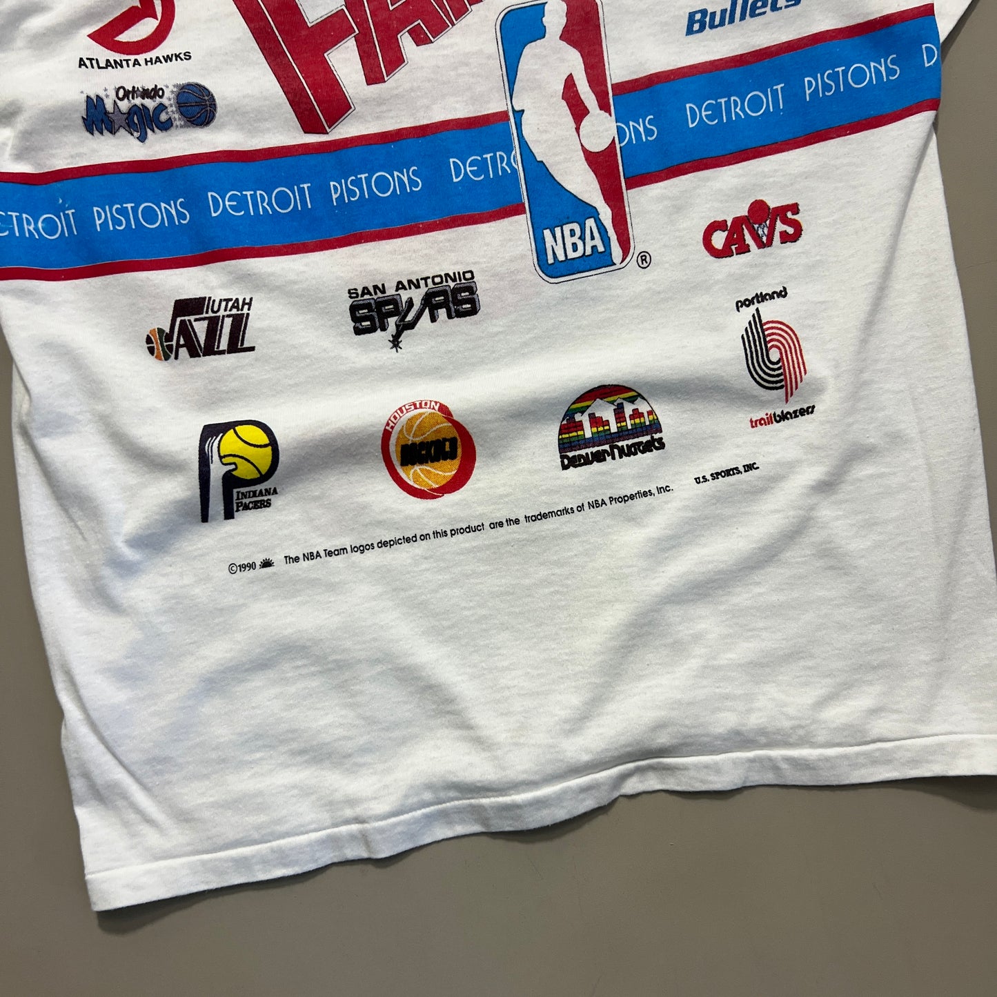 Large 1990 NBA Detroit Pistons T-shirt
