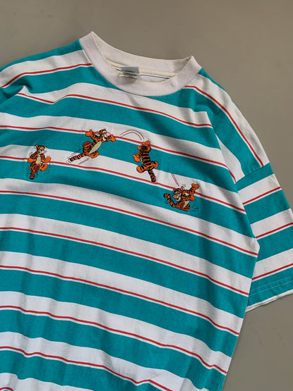 Large 1990s Disney Tigger Striped T-shirt