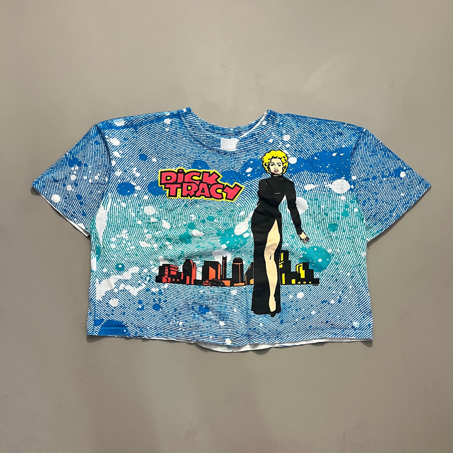 Large 1980s Dick Tracy Crop Top