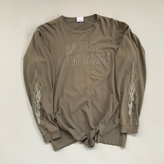 XL Harley Davidson NC Flame Sleeve T-shirt