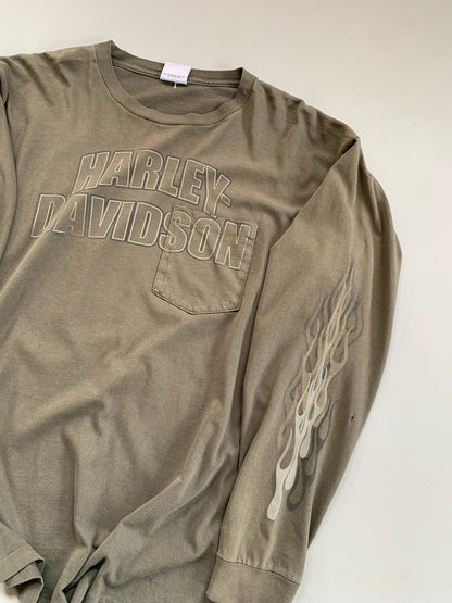 XL Harley Davidson NC Flame Sleeve T-shirt