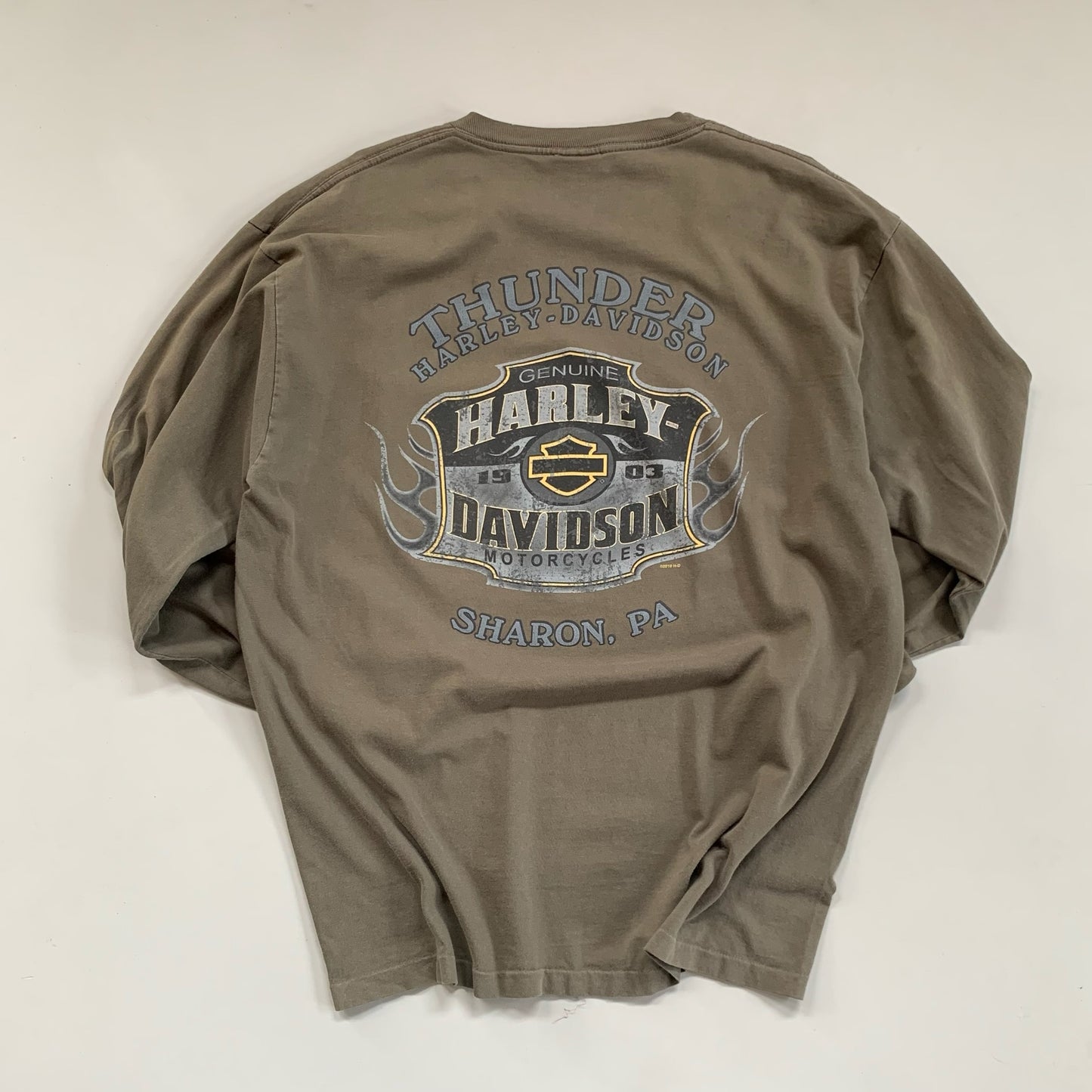 XL Harley Davidson NC Flame Sleeve T-shirt