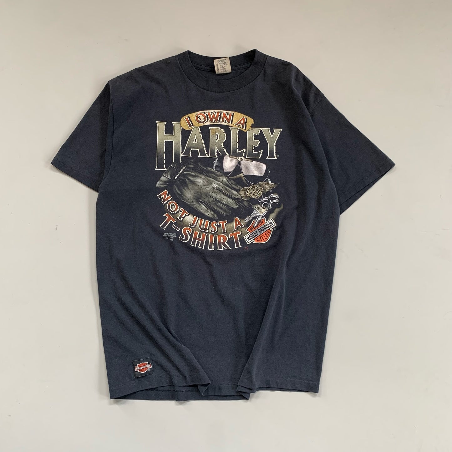 XL 1991 Harley Davidson I Own a Harley 3D Emblem T-shirt