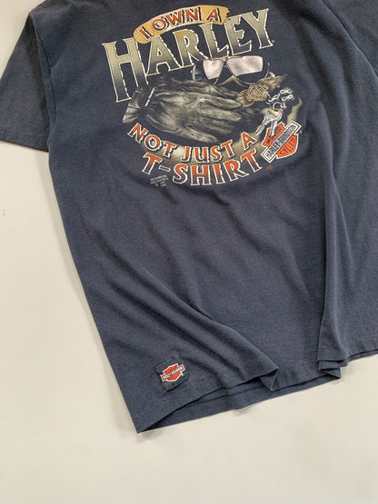 XL 1991 Harley Davidson I Own a Harley 3D Emblem T-shirt