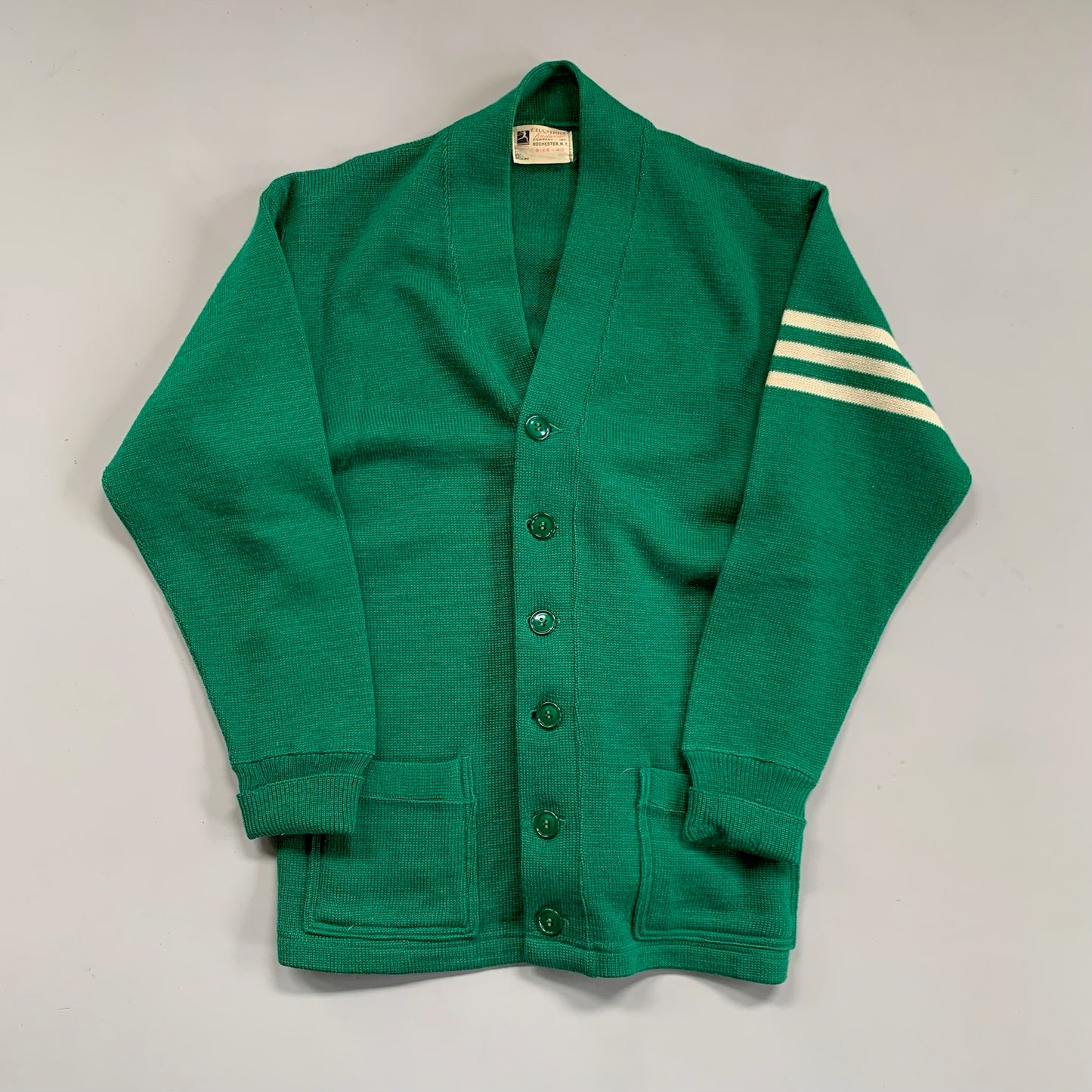 Large 1940s Champion Emerald Green Cardigan